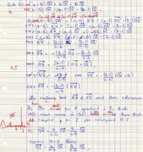 Une copie peu soignée, raturée et avec des fautes d'orthographe