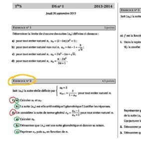 Respecter la structure du devoir (numéros des questions)