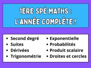 Toute l’année de 1ère spé maths en vidéo !