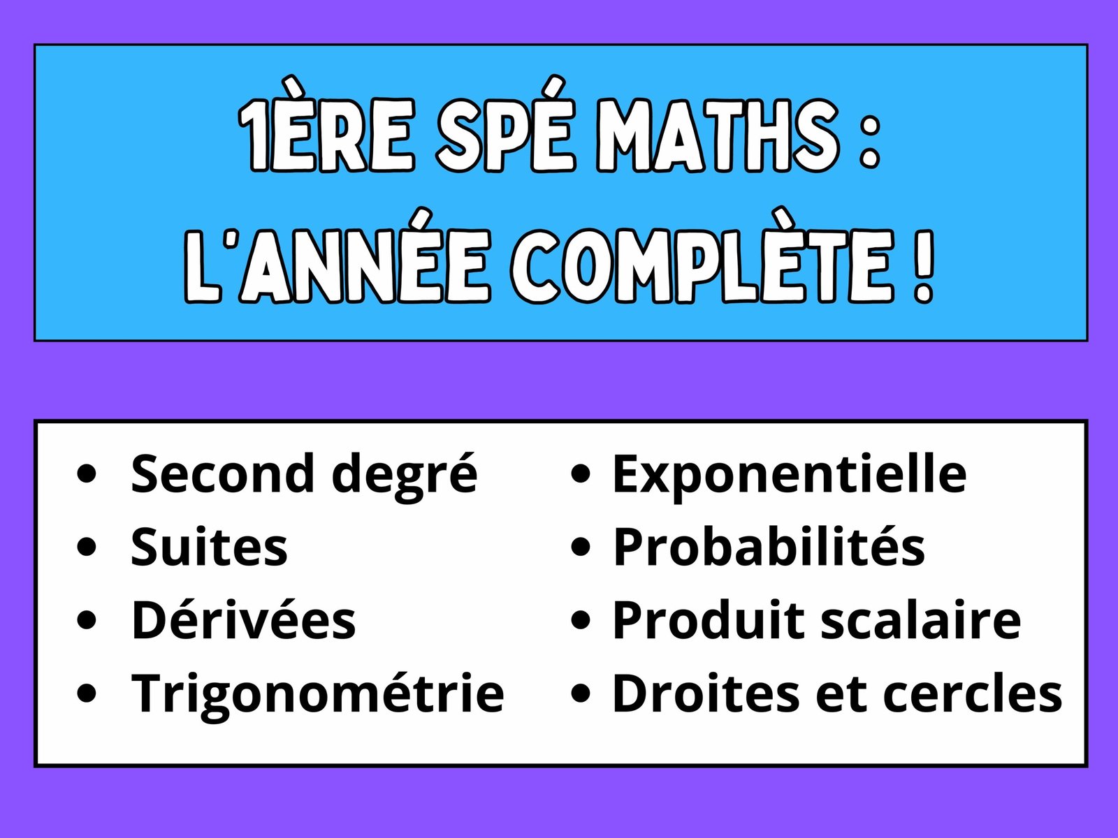 Pack 1ère spémaths